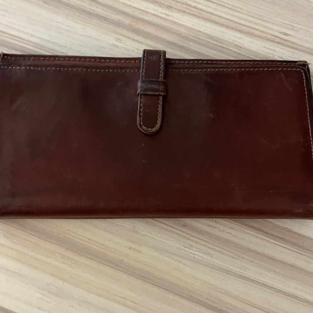 Coach Dark Brown Leather Key & Card Holder